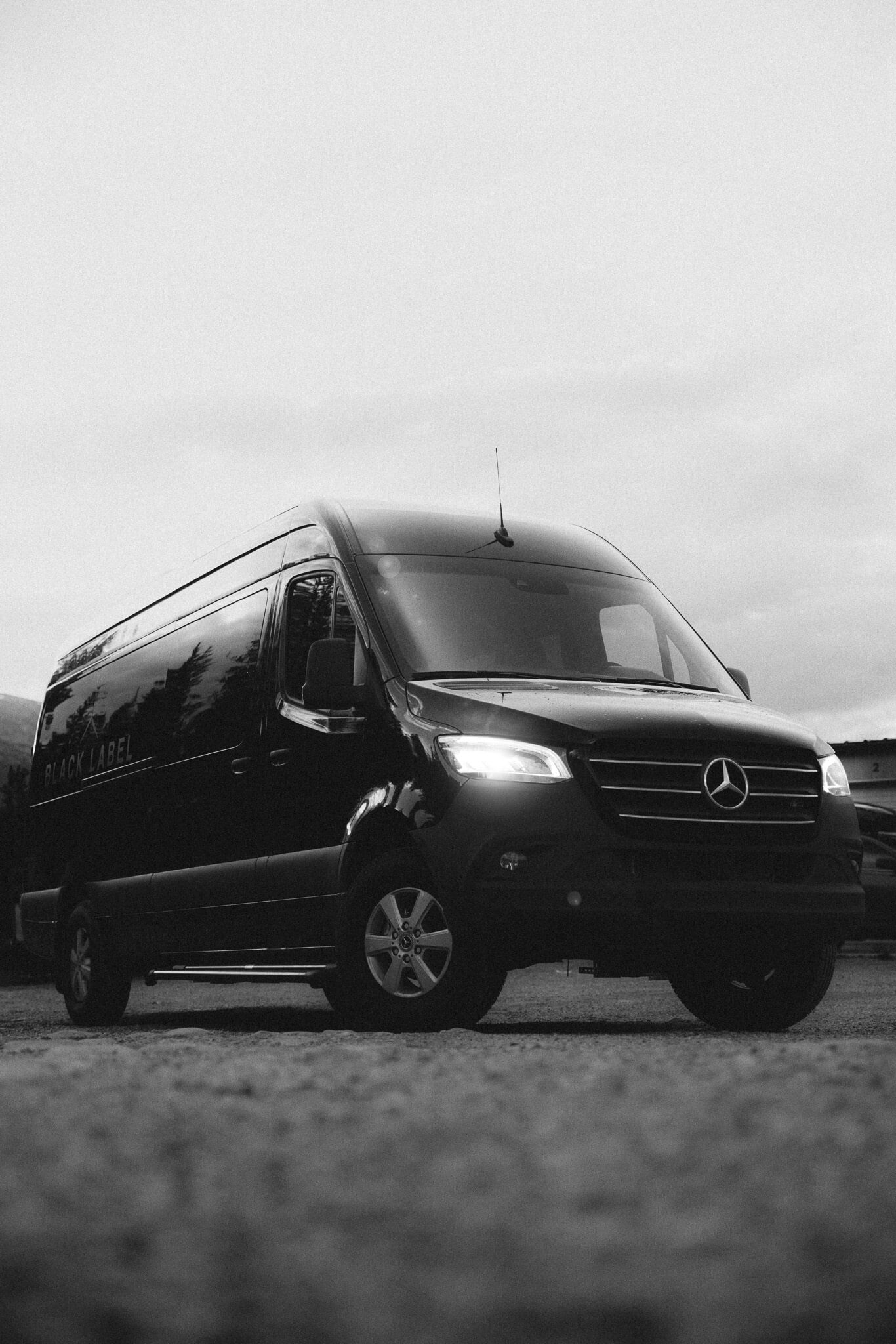 Private Sprinter van in the mountains