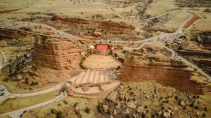 view of Red Rocks park from above